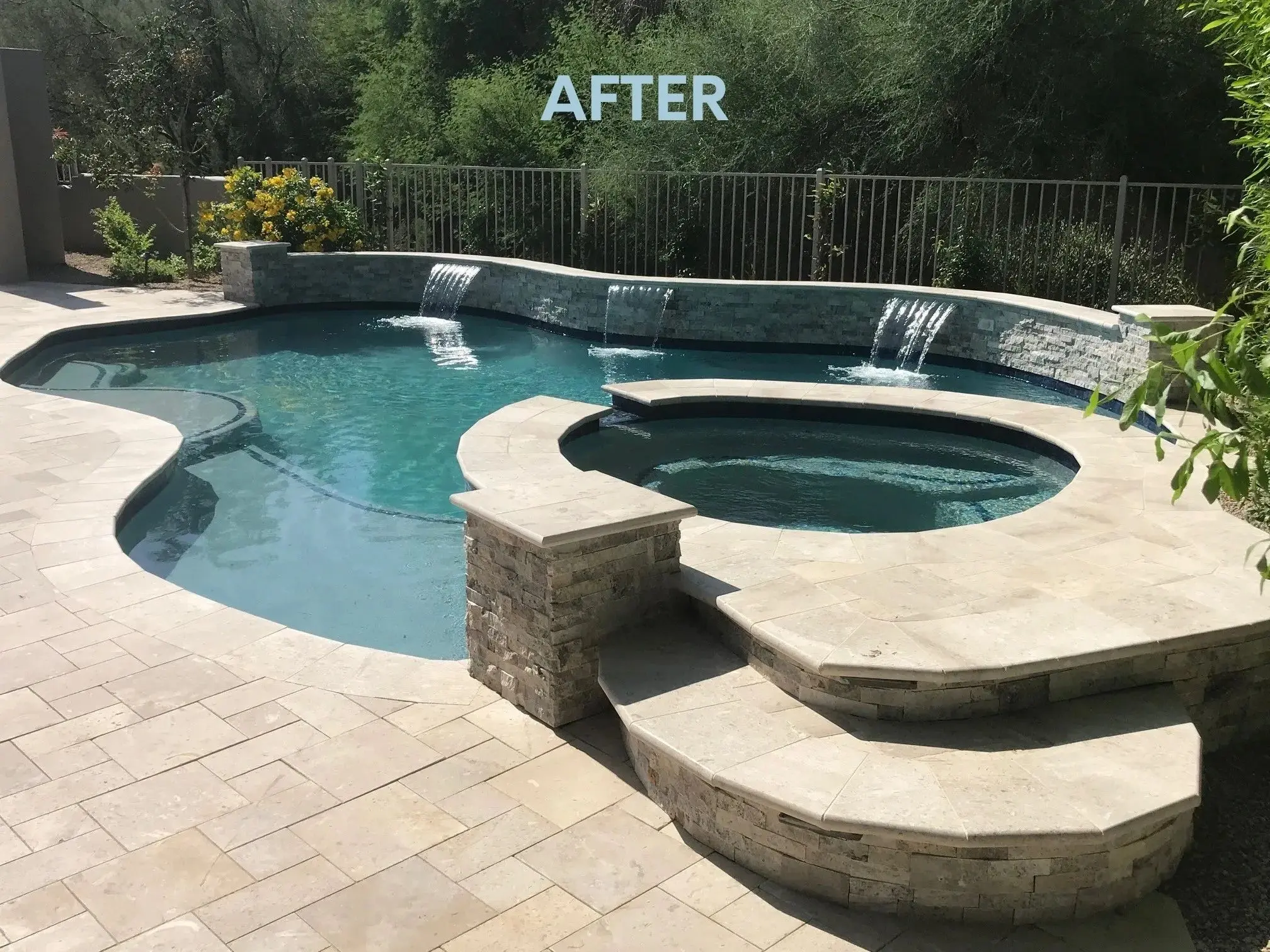 A pool that has been cleaned and is ready for the summer.