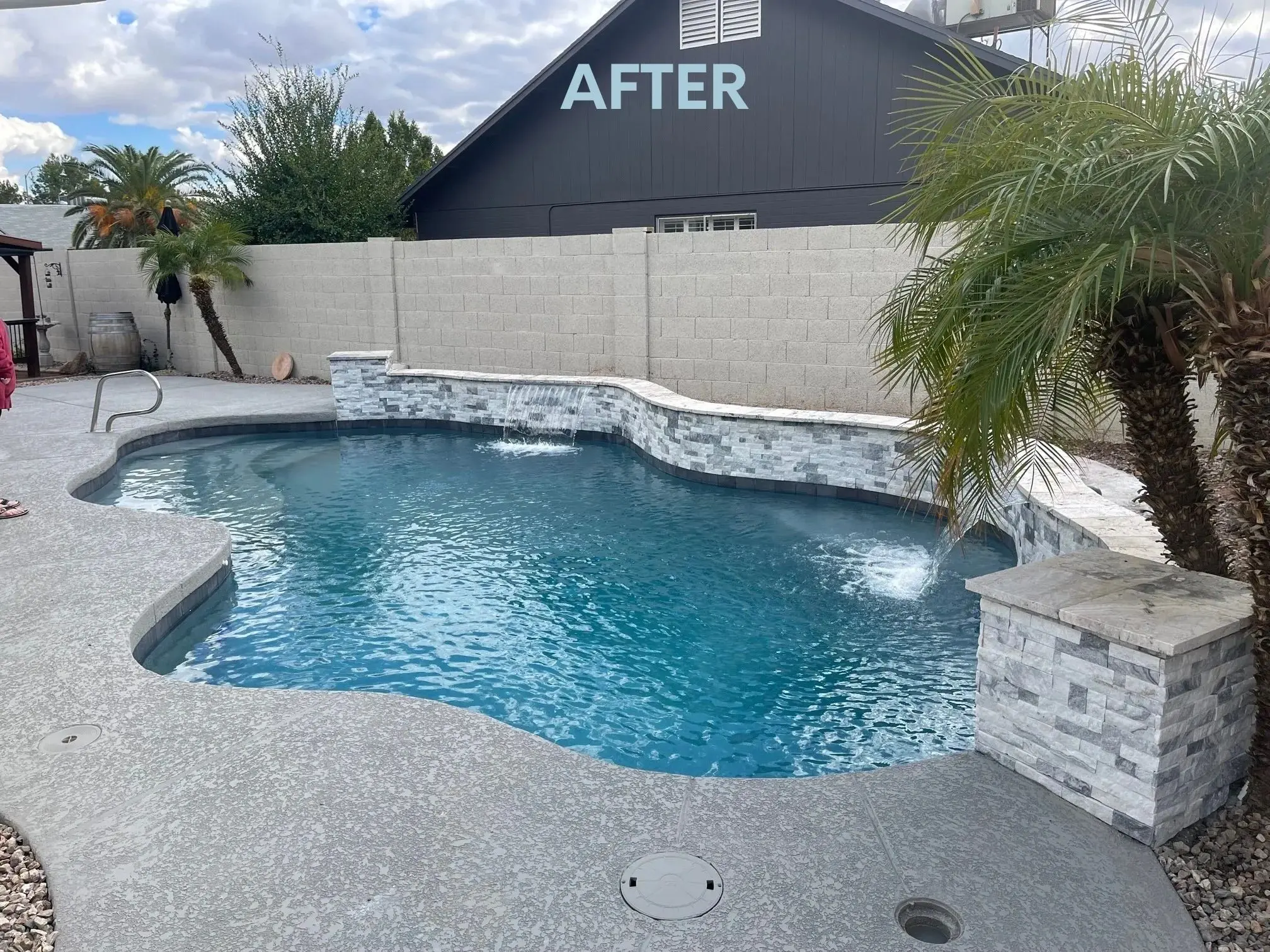 A pool that has been cleaned and is ready for the summer.