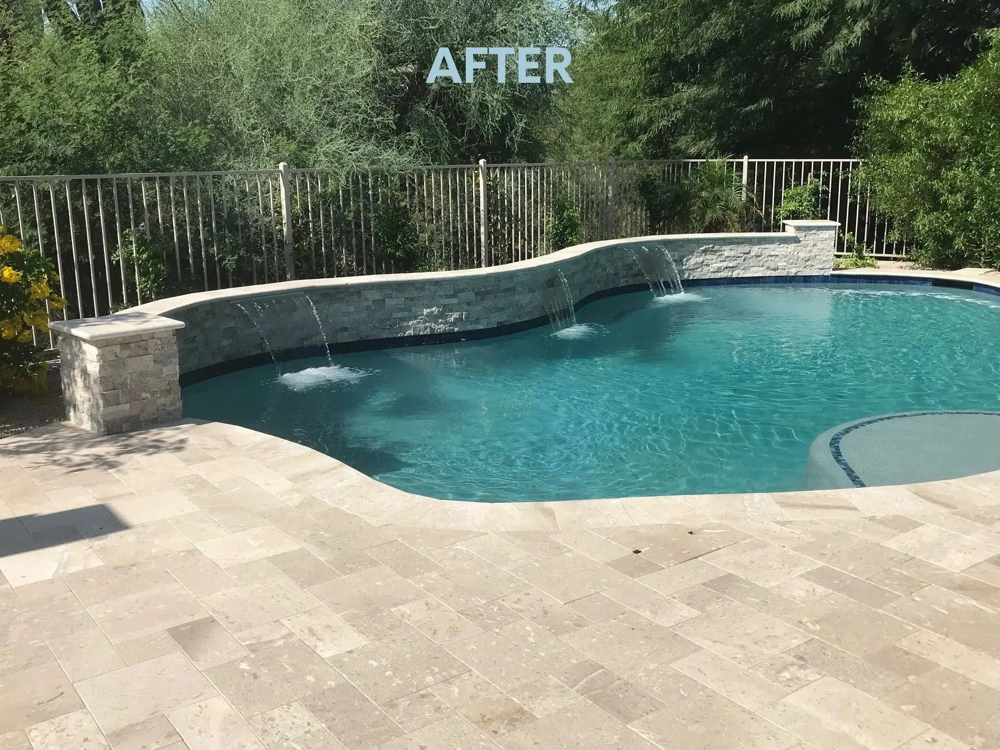 A pool that has been cleaned and is ready for the summer.