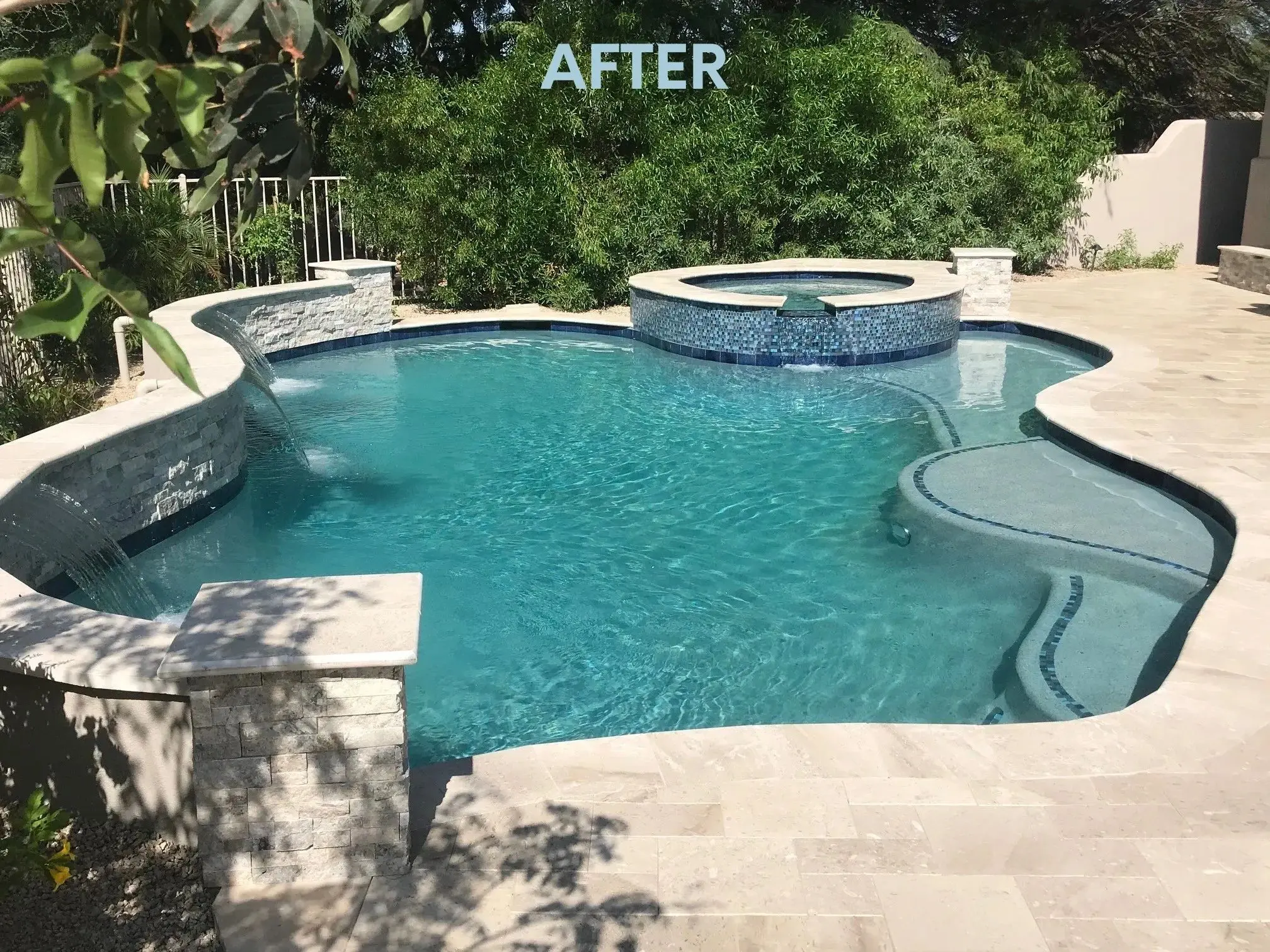 A pool that has been cleaned and is ready for the summer.