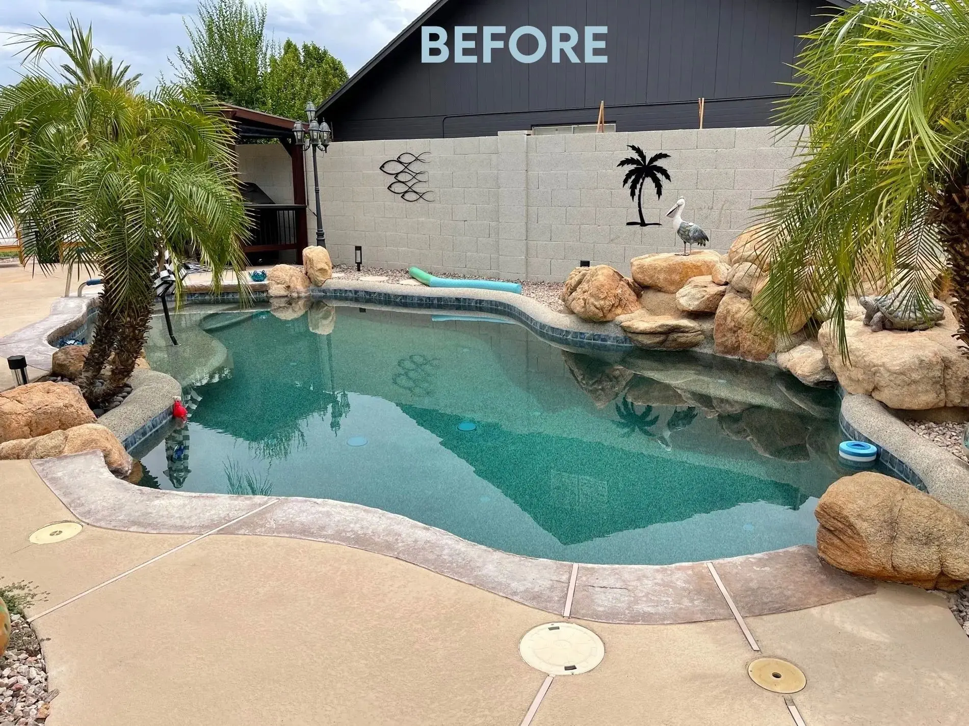 A pool that has been cleaned and is ready for the summer.